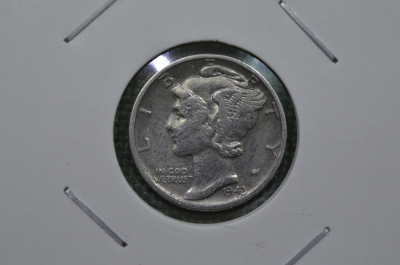 10 центов (дайм) 1943, США, Америка, серебро