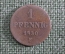 Монета 1 пфеннинг 1850 года, медь. Фридрих Август II. Саксония, Германия.