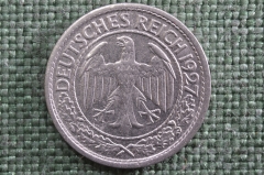 50 Рейхспфеннингов, A, 1927 год, Веймарская республика, Германия.