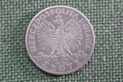 2 злотых 1934 год, Польша, Ядвига, серебро