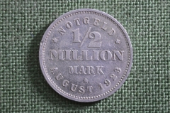 1/2 миллиона марок, август 1923 года J. Нотгельд, Гамбург, Германия.