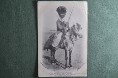 Открытка "Суданский всадник с ружьем". Французские колонии в Африке, начало 20 века.