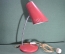 Настольная лампа металлическая, в стиле модерн, красная. Винтаж, СССР.