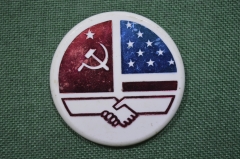 Знак, значок "Дружба СССР - США". СССР.