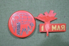 Габаритный знак, значок "1 мая", пластмасса. СССР.
