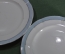 Две тарелки для второго, фарфор Т-ва М.С. Кузнецова. Клеймо в тесте. Синяя кайма. Конец 19 века.
