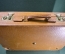 Кожаный чемодан, рыжий. Оранжевый внутри. Винтаж, СССР.