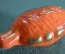 Елочная игрушка "Рыба", оранжево-золотистая, толстое стекло. СССР.