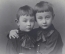 Старинная фотография "Два мальчика".  М. Зингер, Кишинев. 6 мая 1912 года. Царская Россия.