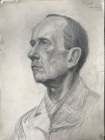 Рисунок, портрет мужчины. Бумага, карандаш. Художник Балабанов В.В. 1955 год. СССР. Рисунок, портрет мужчины. Бумага, карандаш. Художник Балабанов В.В. 1955 год. СССР.