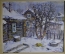 Картина "Дворик". Художник Гусев Петр. Картон, масло. 