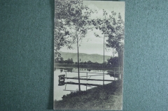 Старинная открытка "Вид на озеро". Чистая. Начало XX века, Европа.