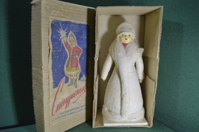 Снегурочка большая, оригинальная упаковка, вата папье маше. 1967 год, Теребовля,Тернополь, Украина. 