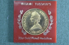 Медаль настольная "Музей мадам Тюссо 1764 - 1850". Позолота. Madame tussaud's 1884. 