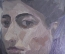 Картина "Портрет девушки". Масло, картон. Горелов Гавриил Никитич. 1940 - 1950 -е годы. СССР.