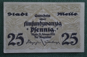 Нотгельд, бона город Мелле, 25 пфеннингов. Melle, Нижняя Саксония, Германия. 24 февраля 1920 года.
