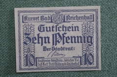 Нотгельд города Бад-Райхенхалль, 10 пфеннигов. Bad Reichenhall, Бавария, Германия. 1920 год.