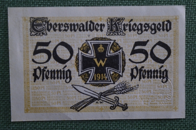 Нотгельд Кригсгельд Эберсвальде (50 пфеннингов) 24 апреля 1917 года, Бранденбург, Германия.