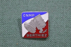 Значок "CNMP Berthiez", машиностроение. Лион, Франция. Тяжелый металл, горячая эмаль.