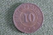 Нотгельд 10 пфеннигов, Гессен, Германия. 1918 год. Kleingeldersatzmarke, Stadt Gessen.
