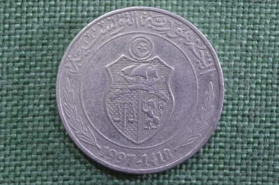 1 динар, Тунис, девушка. 1 dinar, Tunis, elmekki. 1997 год.