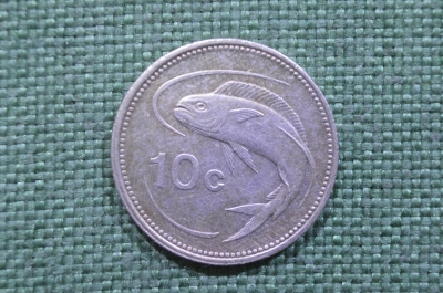 10 центов, Мальта, рыба золотая макрель. 10 cents, Malta. 1998 год.