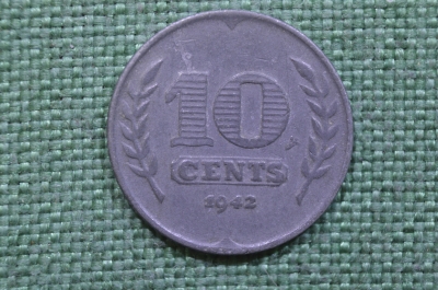 10 центов, Нидерланды. Цинк. 10 cents, Nederland. 1942 год.