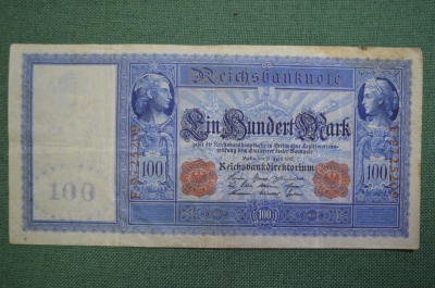 Банкнота 100 марок 1910 года. Берлин, Германская Империя.