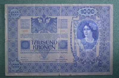 Банкнота 1000 крон 1902 года, Австрия. Tausend kronen, Wien.