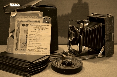 Фотоаппарат Фотокор-1, с коробкой, и документами (1938г.). Объектив ОРТАГОЗ 1:4,5