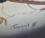Шкатулка лаковая "Сороки на ветке". Папье-маше, лак, роспись. Федоскино, Борисов, 1960 -е годы