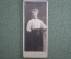 Старинная фотокарточка на паспарту "Девушка с розой". Фотография"Р. Шарль", Петербург. 1909 год