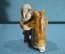Статуэтка - свистулька "Потешный бой мужика с медведем". Керамика. Майолика. Романовская игрушка.