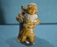 Статуэтка - свистулька "Потешный бой мужика с медведем". Керамика. Майолика. Романовская игрушка.