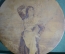 Настенная деревянная тарелка "Девушка с кувшином". Начало XX века. 