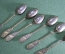 Ложки серебряные с чернением (набор, 6 штук). Серебро 875 пробы, позолота. Клеймо ХФ8.