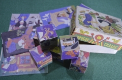 Кубики для детей дошкольного возраста, в коробке, с картинками. русские сказки. СССР.