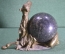 Верблюд. Латунь, камень змеевик. Уральские мастера, диаметр шара 80 мм.