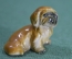 Статуэтка миниатюрная, фигурка "Собака пекинес". Фарфор.
