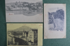 Старинные открытки, Люцерн, Швейцария (3 штуки). Luzern. Виды и архитектура. Начало XX века.