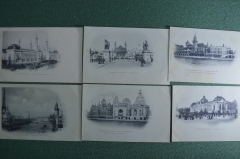 Старинные открытки, Всемирная выставка в Париже 1900 года (6 штук). Париж, Франция.