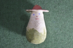 Елочная игрушка "Гриб, грибочек". Папье-маше, вата, СССР.