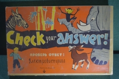Детская настольная игра, электровикторина "Проверь ответ". Изучение английского. СССР, 1977 год.