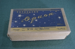 Коробка от графитных карандашей "Орион". Фабрика Красина. СССР. 1953 год.