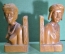 Парные деревянные статуэтки, ограничители для книг на полке "Островитяне". Дерево. Филлипины.