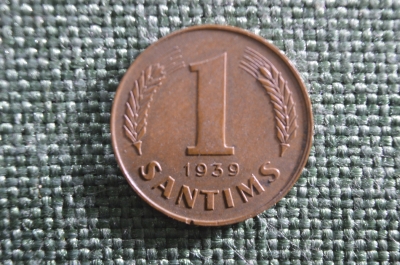 Монета 1 сантим 1939 года, Латвия.