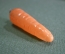 Елочная игрушка стеклянная "Морковка, морковь оранжевая". Стекло, подвес. СССР.
