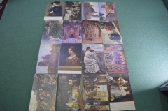 Набор старинных открыток "Живопись картины". 16 штук. Цветные. Германия. Империя. До 1917 года.