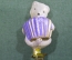 Елочная игрушка "Медвежонок, мишка с гармошкой, баяном" #2. Стекло, прищепка. СССР.