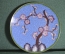 Тарелка металлическая "Цветение вишни", эмаль клуазоне. Китай.